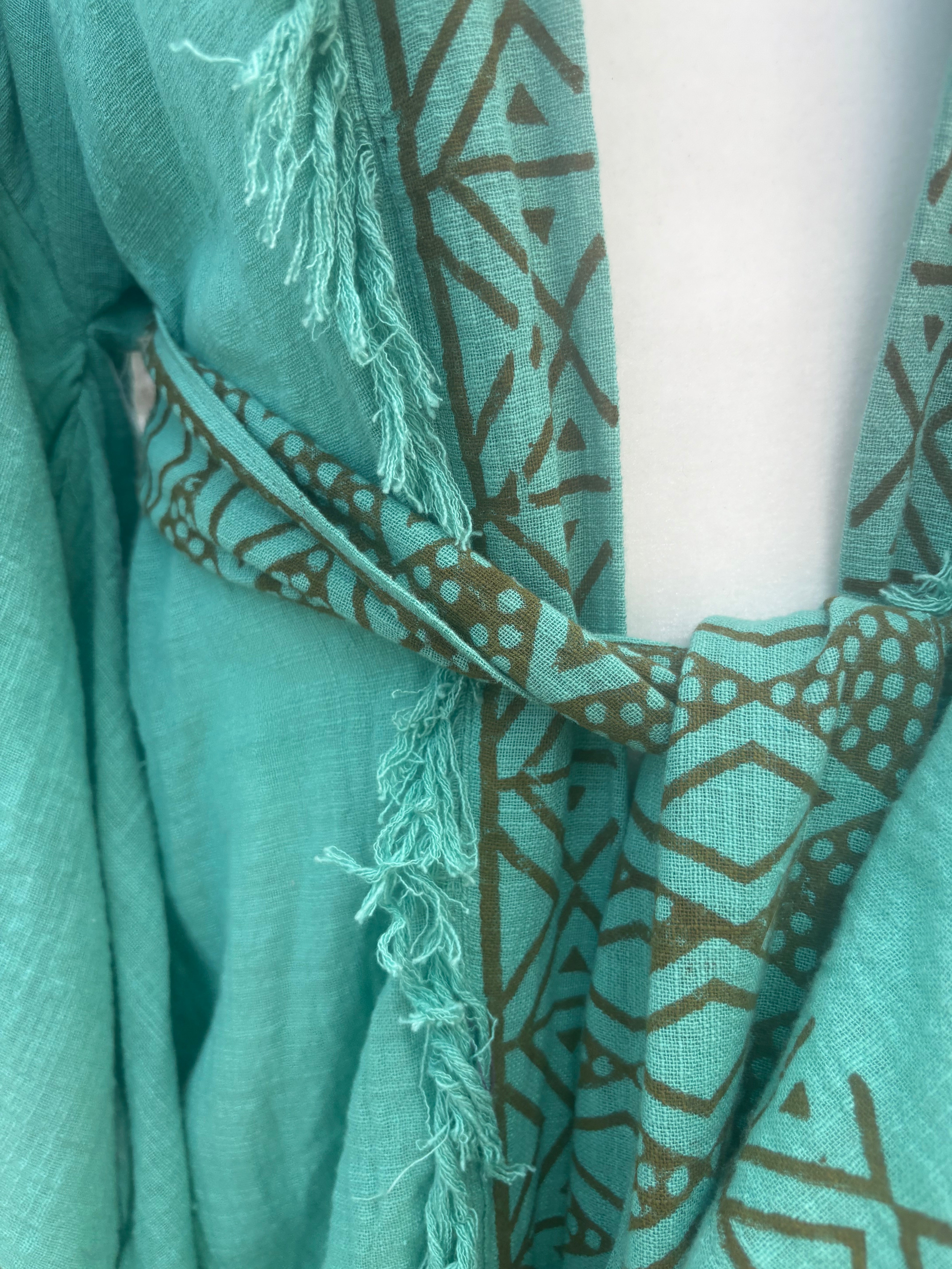 Teal Tribal Kimono