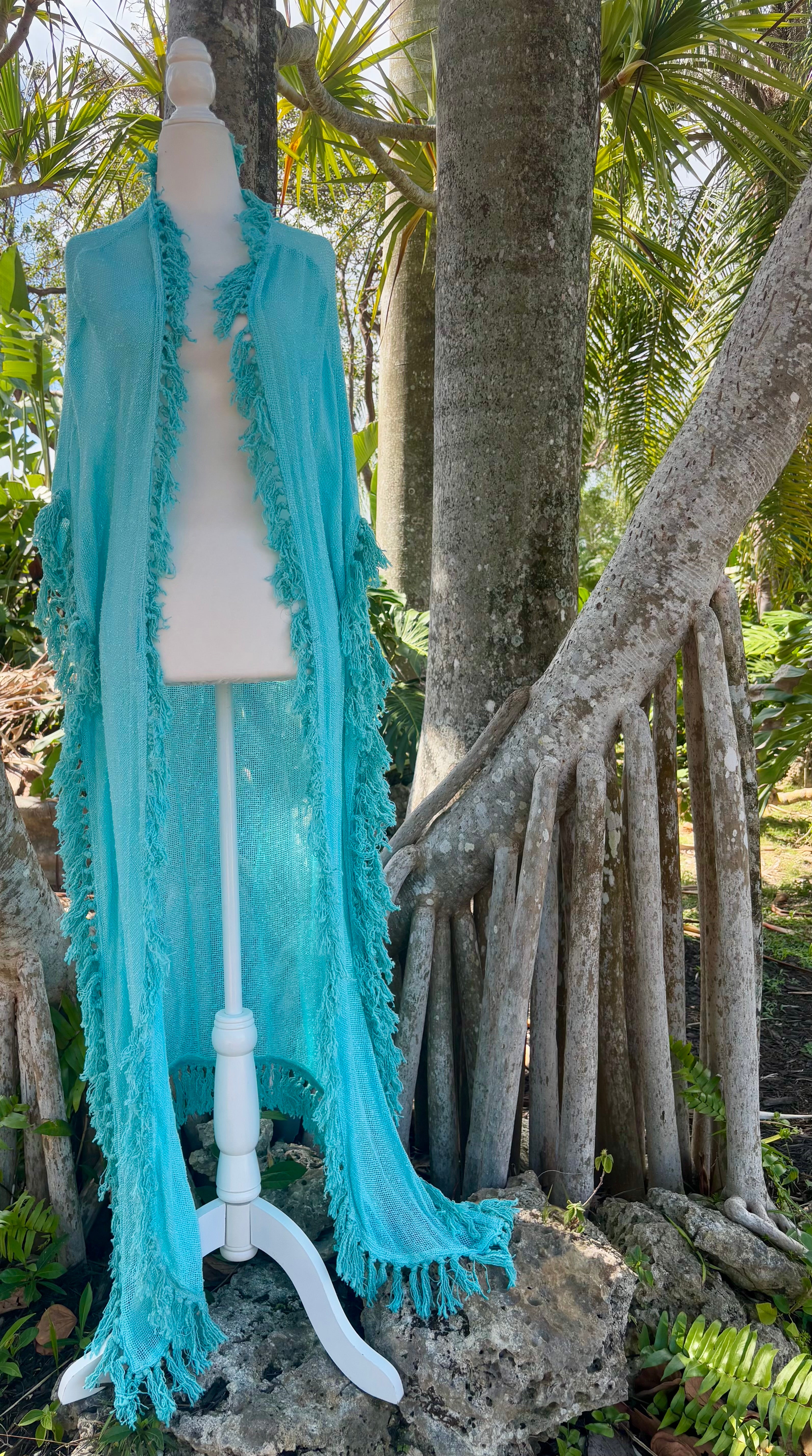 Tulum Tassels Teal Robe