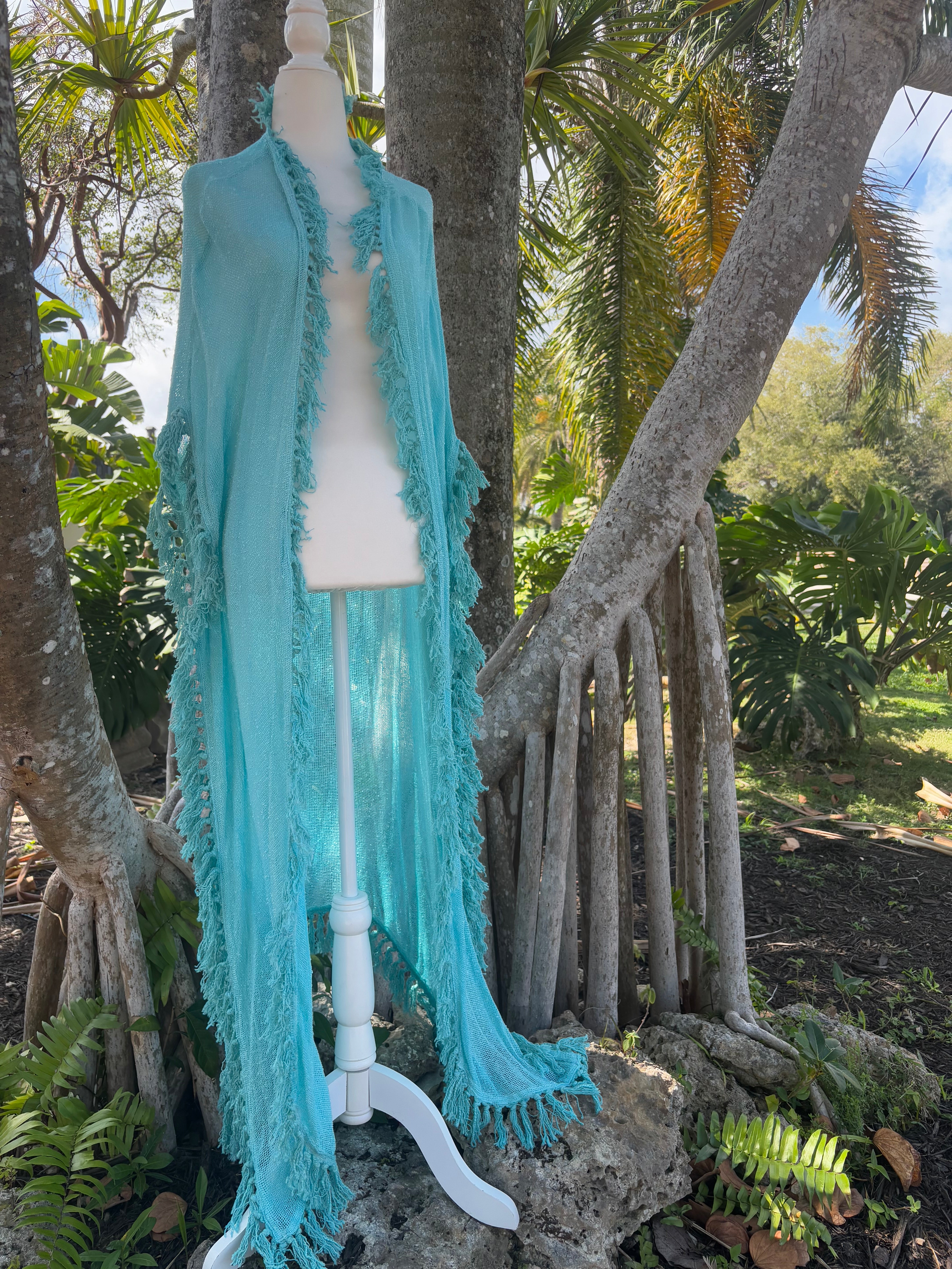 Tulum Tassels Teal Robe