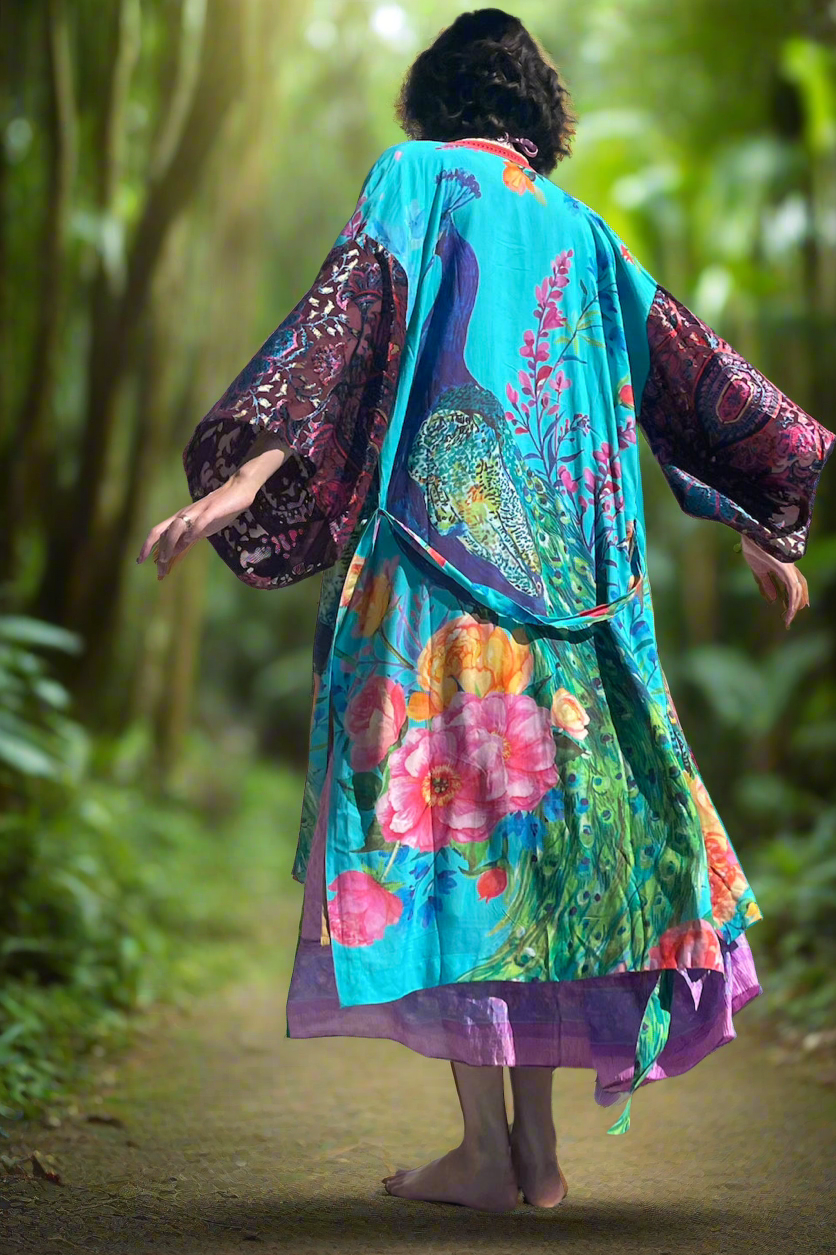 Majestic Peacock Kimono