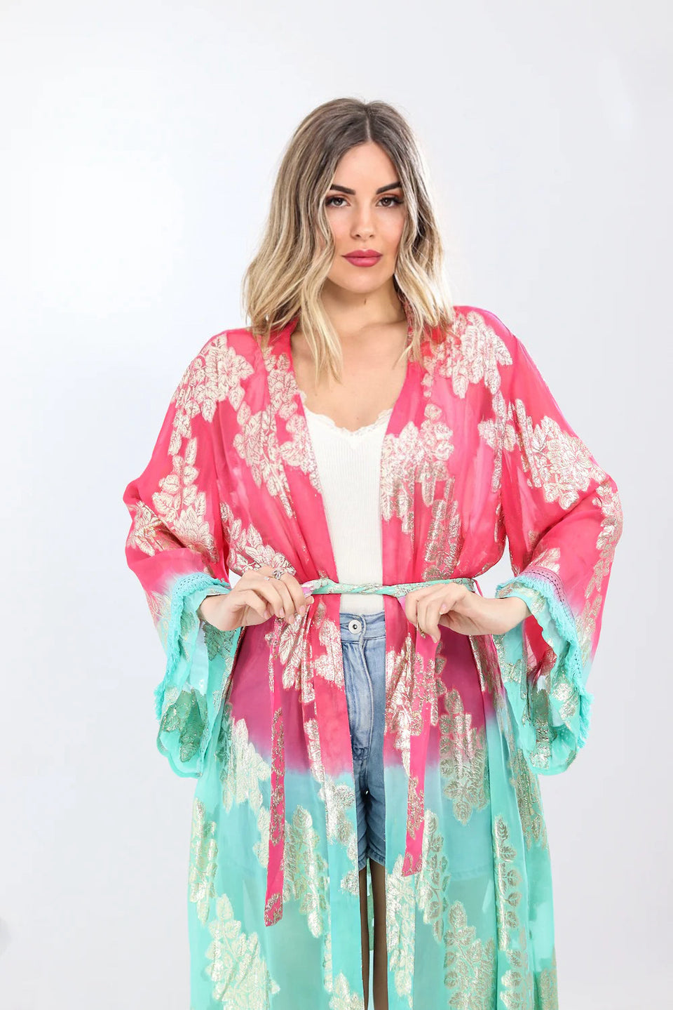 Glimmer Kimono - Fuchsia