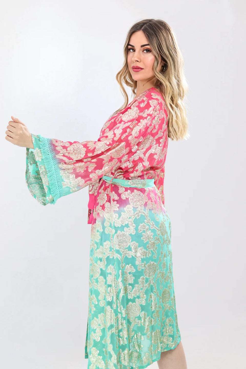 Glimmer Kimono - Fuchsia