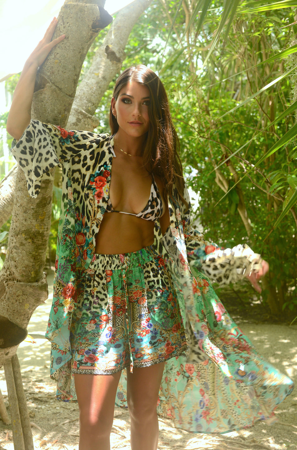 Leopard Flower Kimono
