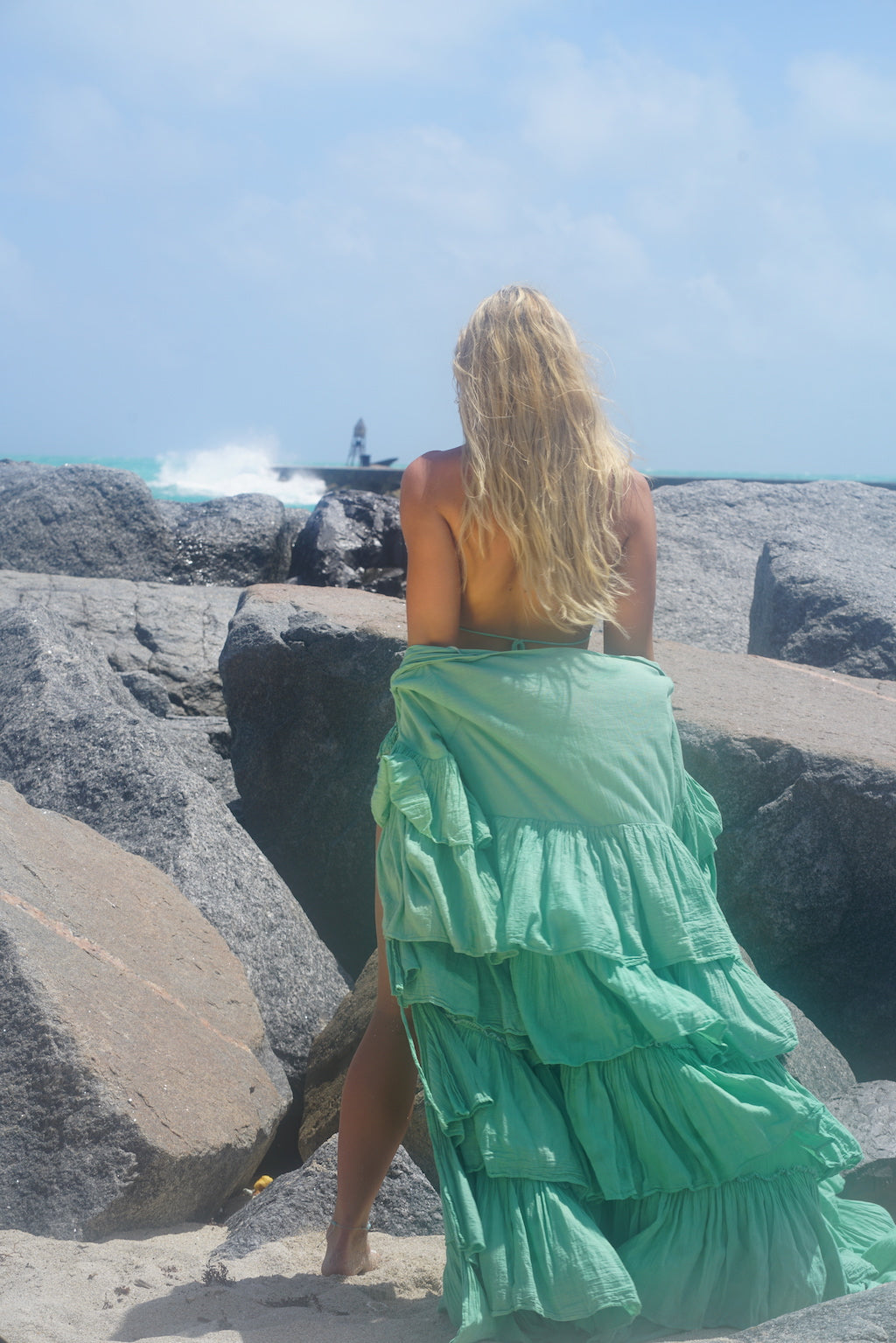 Boho Beach Robe Pistachio