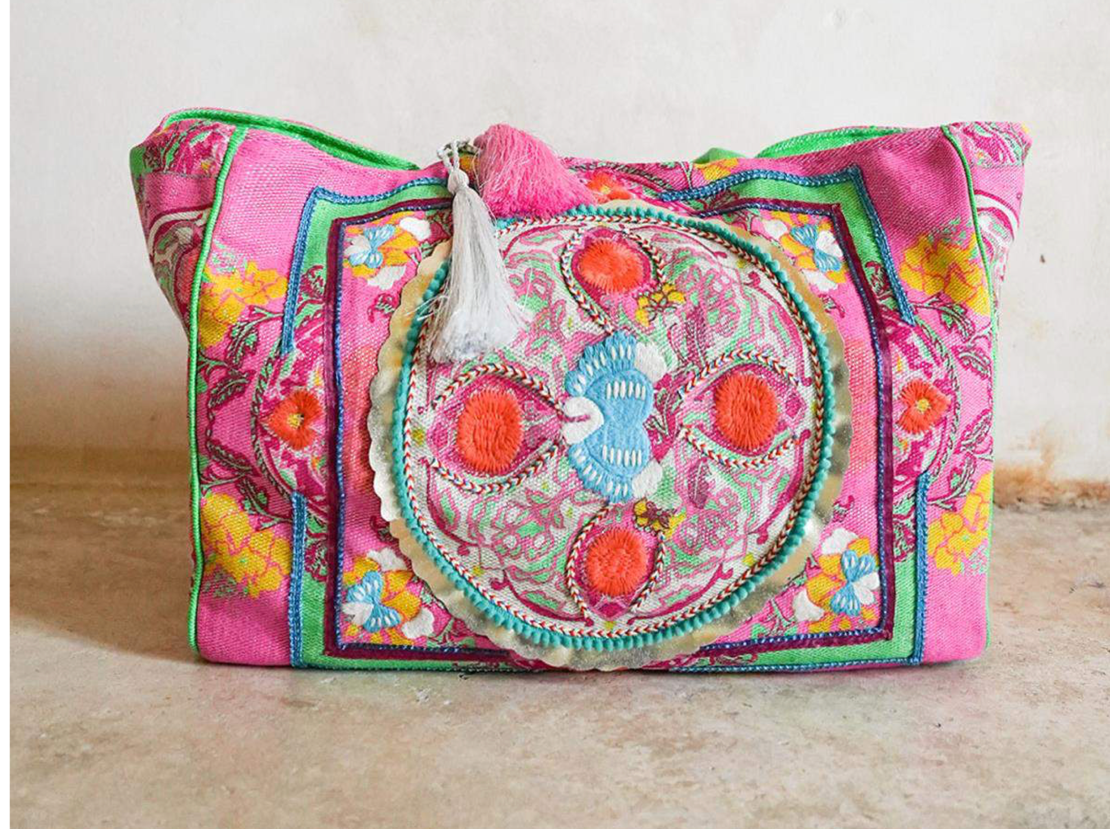 BOHO BEACH BAG Royal Lurex www.LUXEISLE