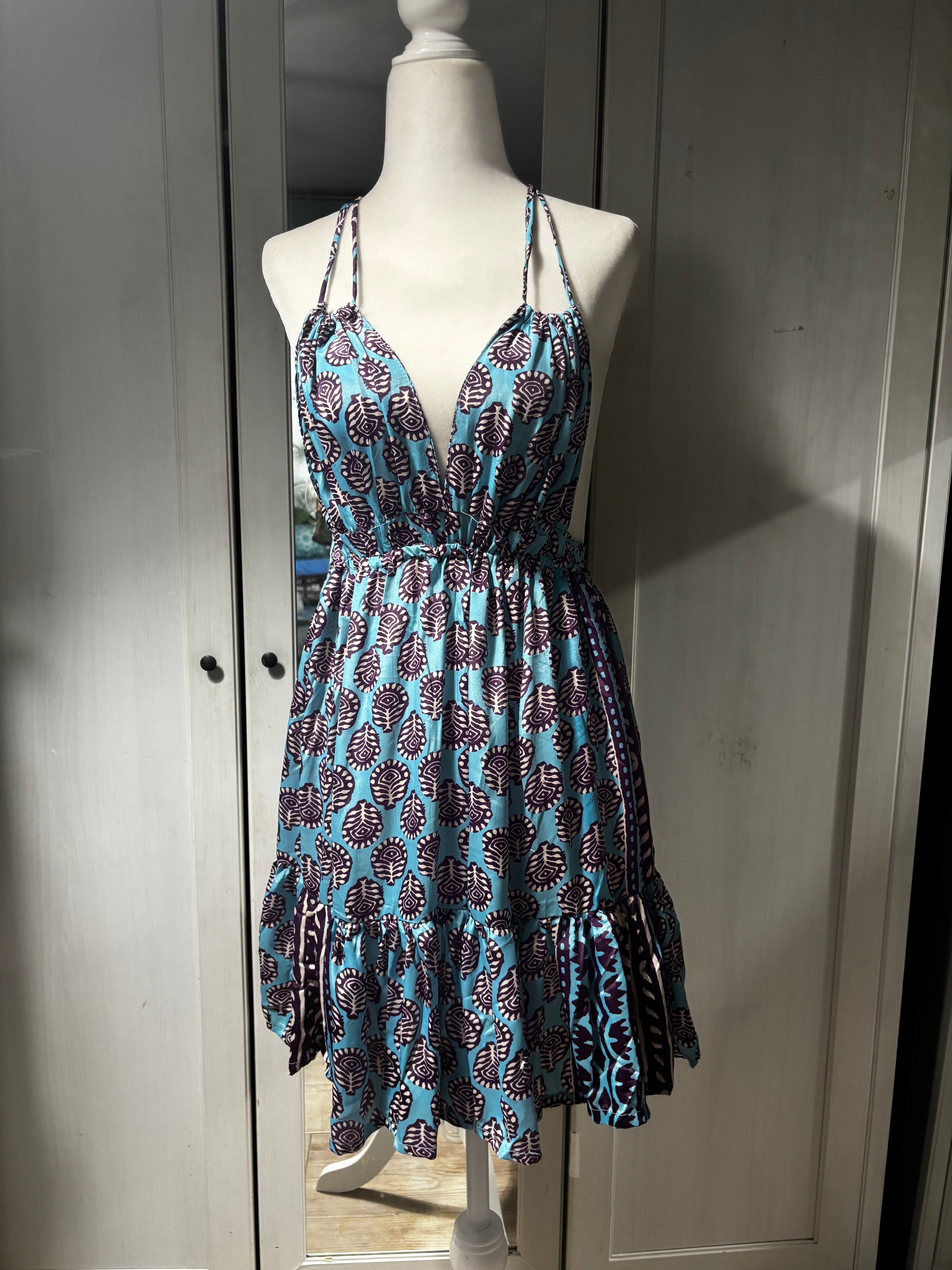Blue Purple Leaf Halter Mini