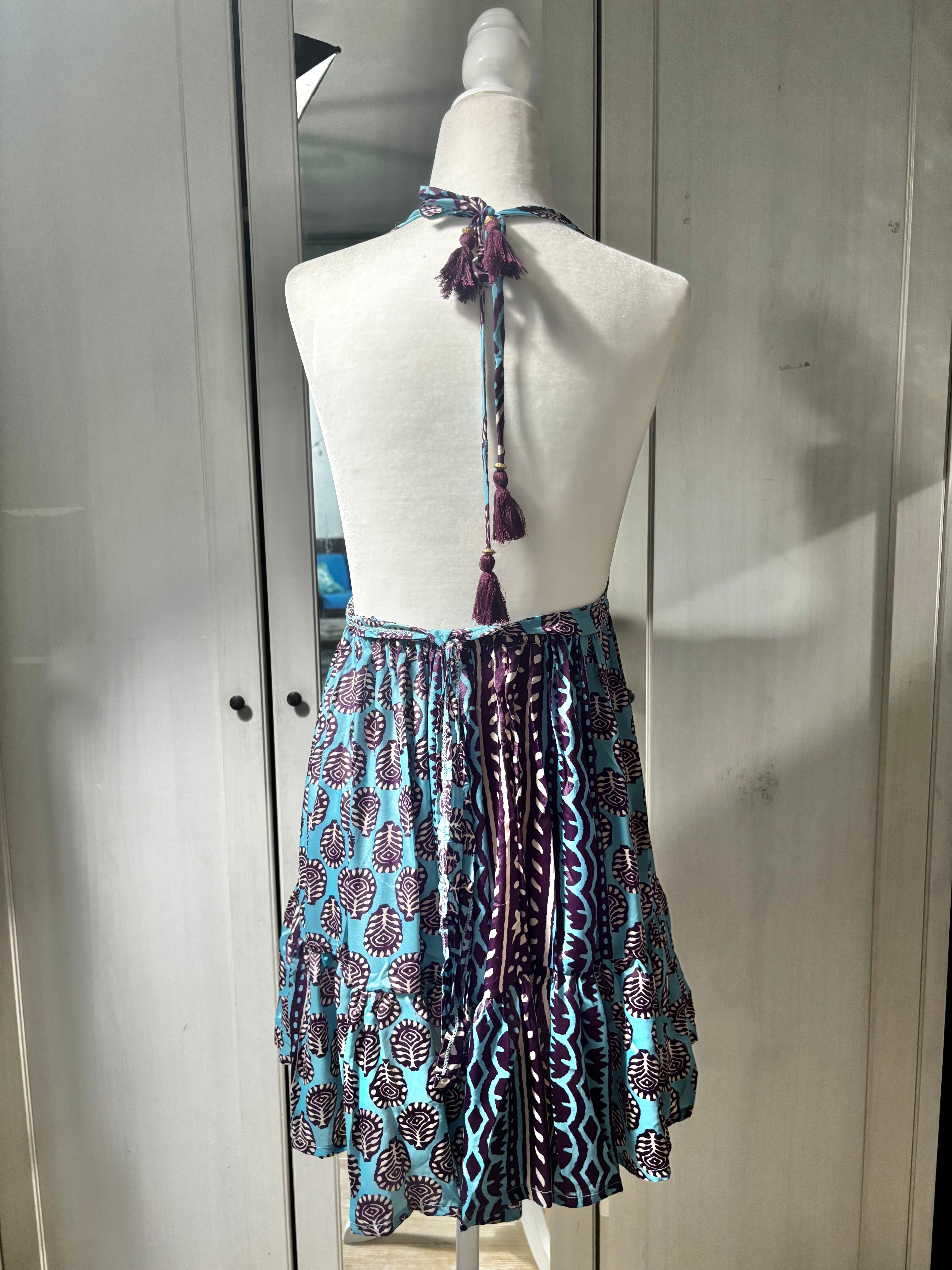 Blue Purple Leaf Halter Mini