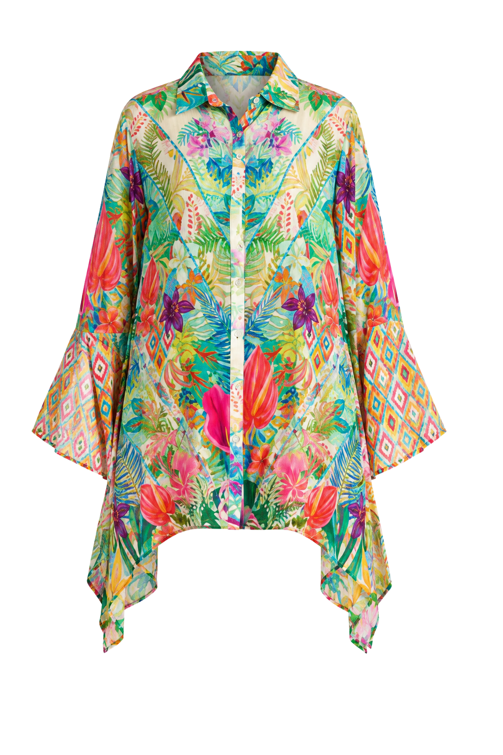 Island Girl Button Front Cover Up