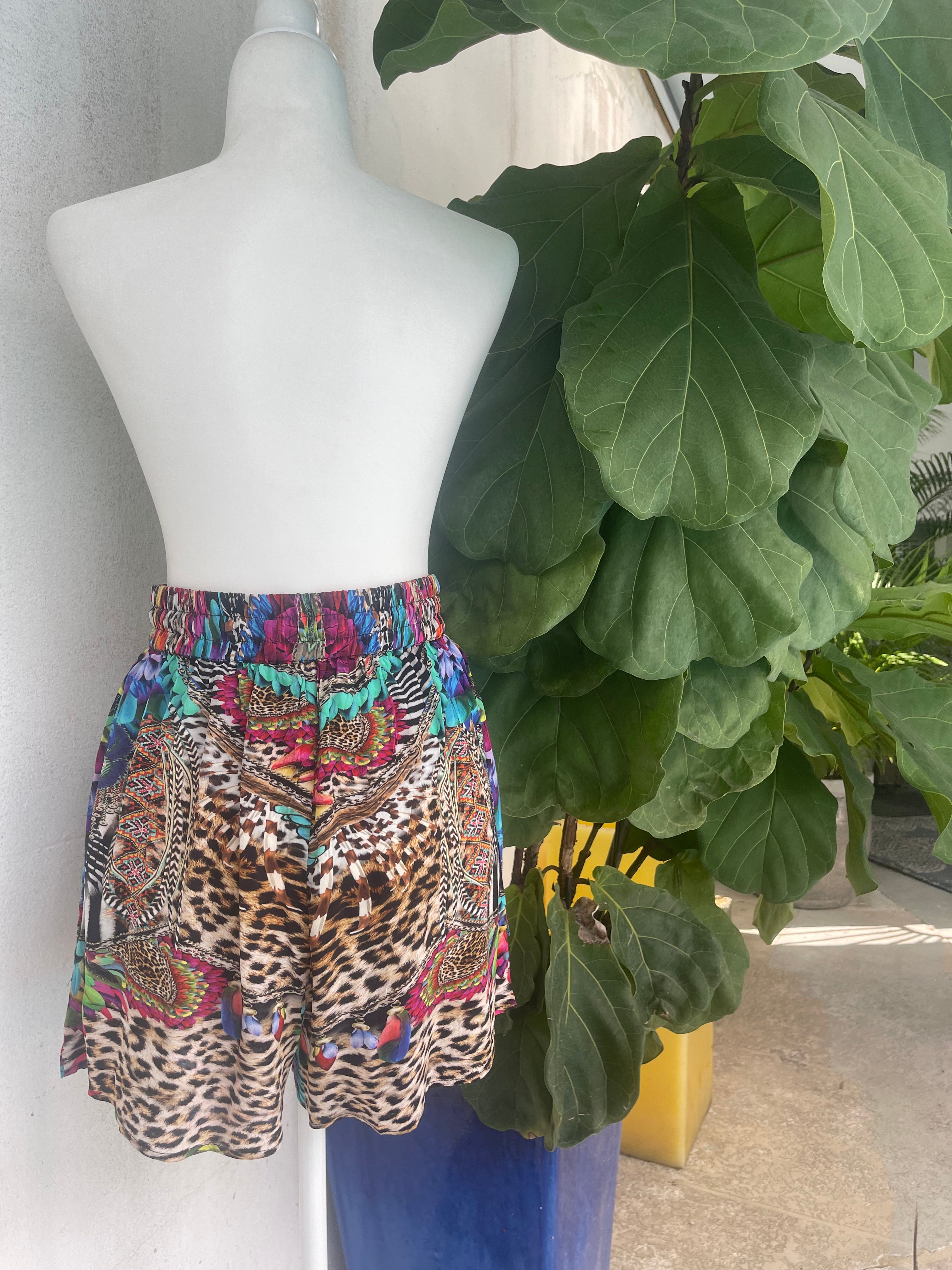 Feather Leopard Shorts