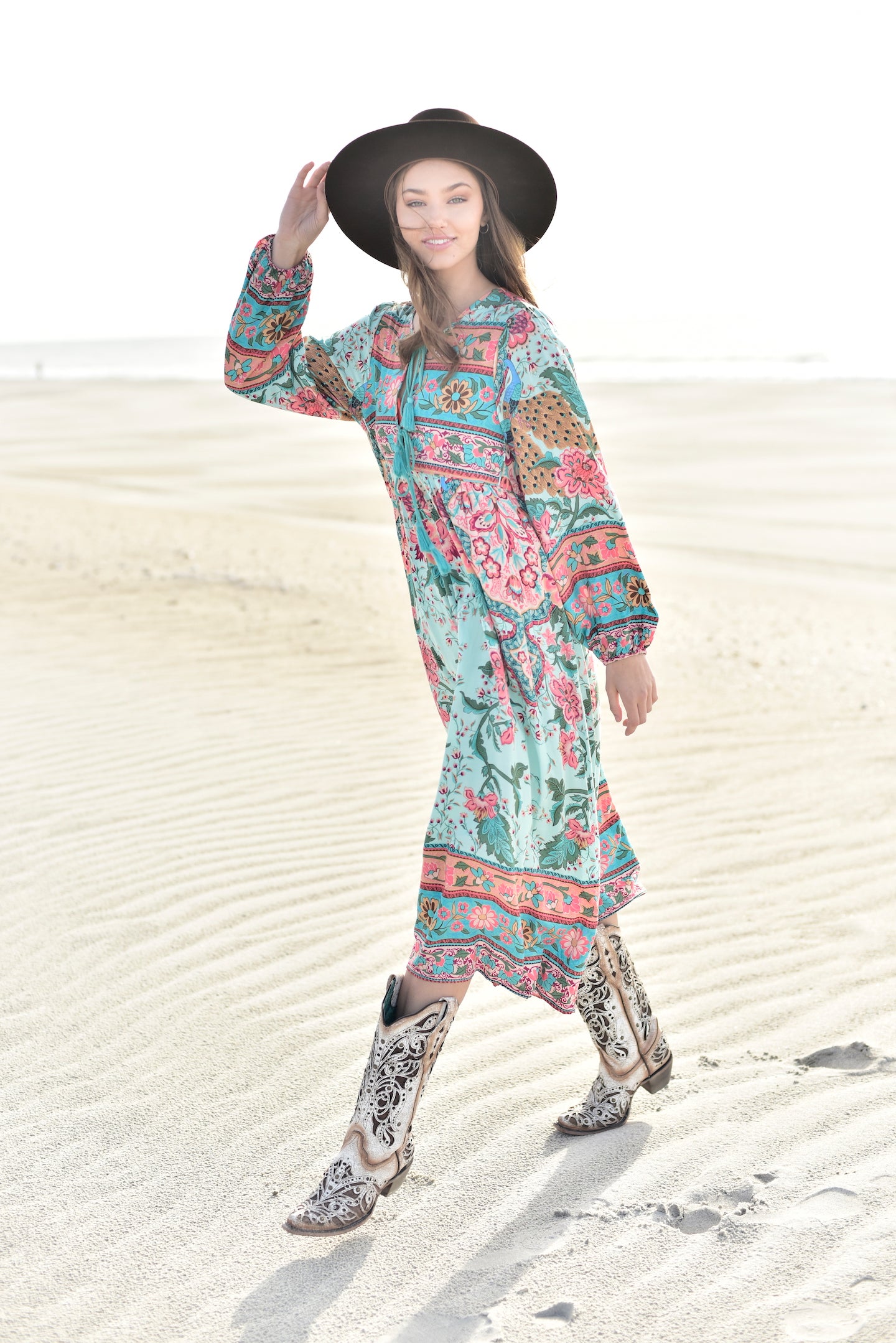 Lotus Peasant Dress